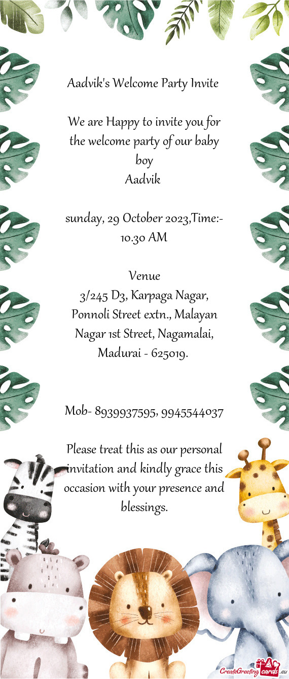 3/245 D3, Karpaga Nagar, Ponnoli Street extn., Malayan Nagar 1st Street, Nagamalai