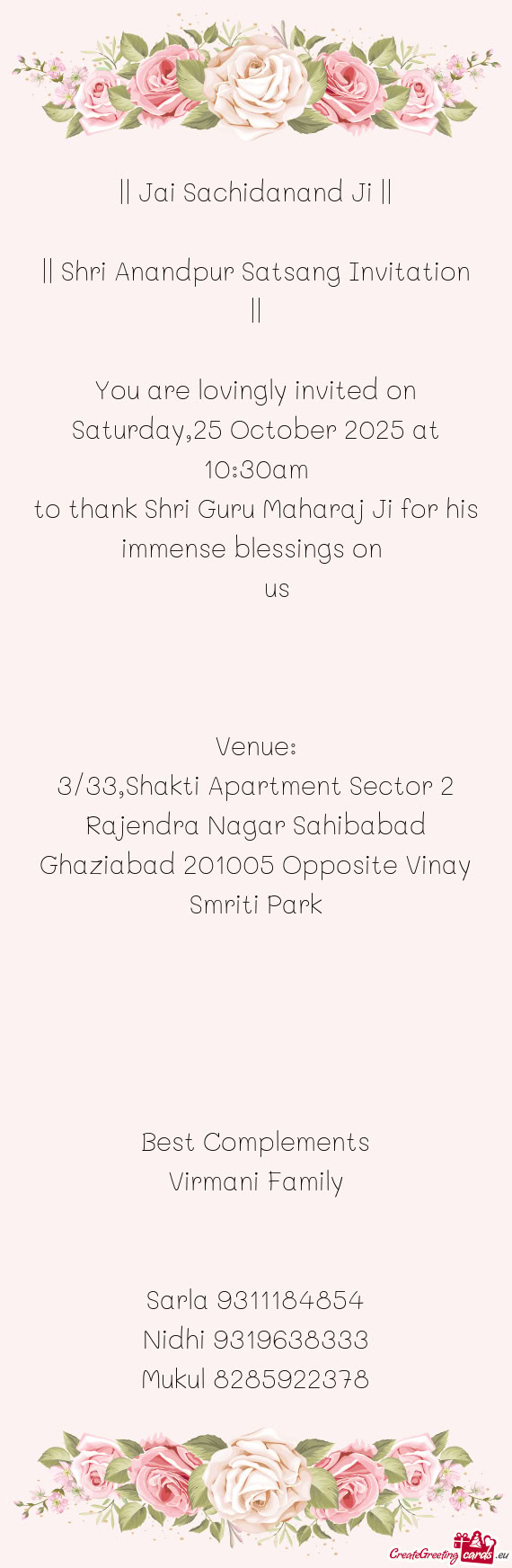 3/33,Shakti Apartment Sector 2 Rajendra Nagar Sahibabad Ghaziabad 201005 Opposite Vinay Smriti Park