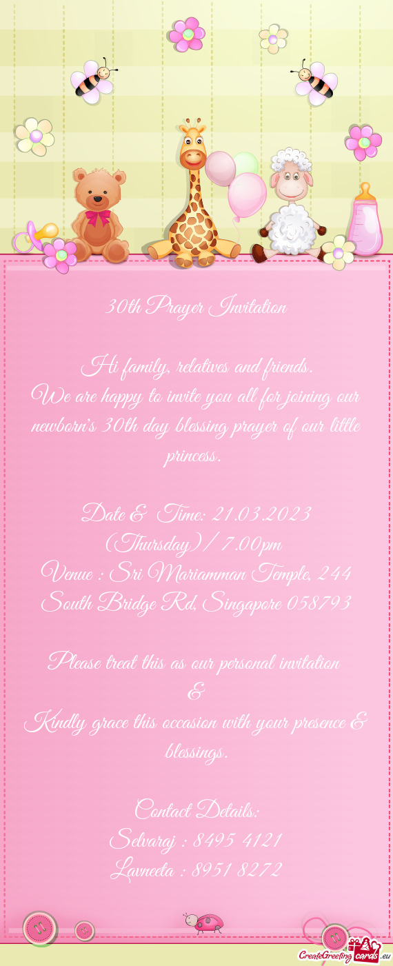 30th Prayer Invitation