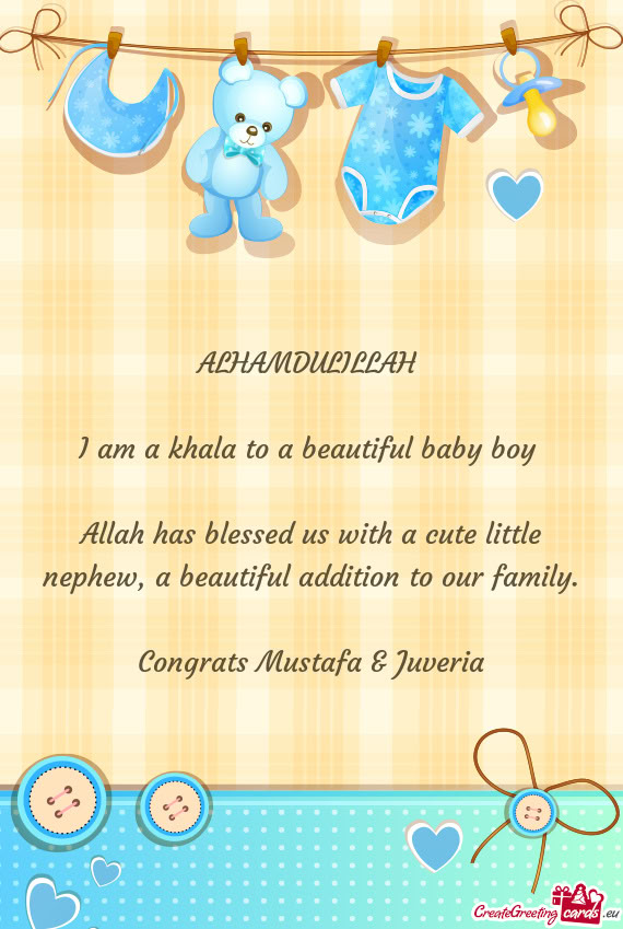 I am a khala to a beautiful baby boy