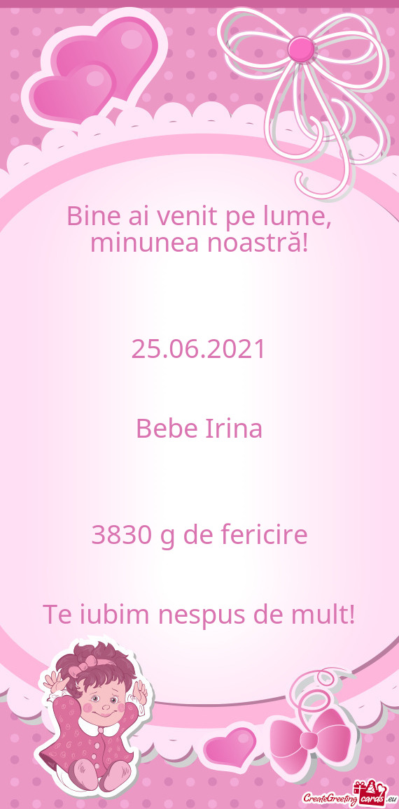 3830 g de fericire