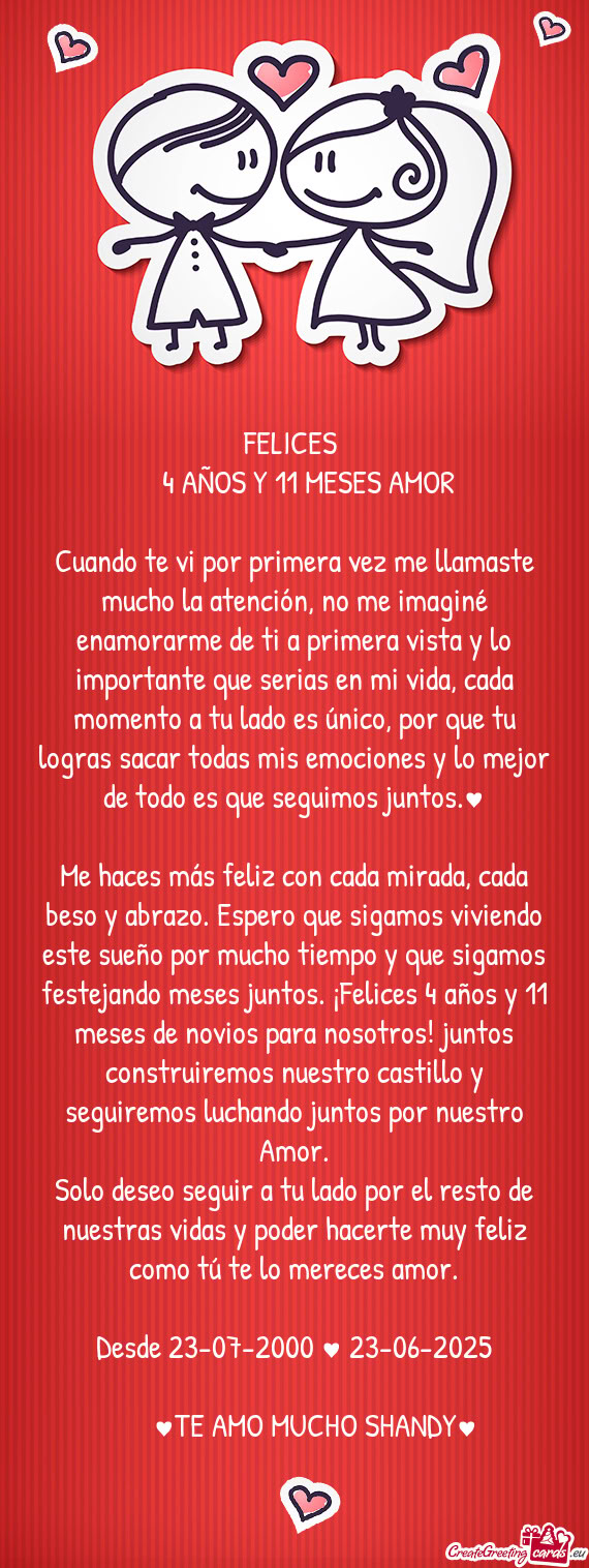4 AÑOS Y 11 MESES AMOR