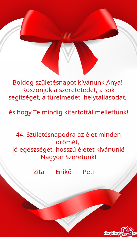 44. Születésnapodra az élet minden örömét