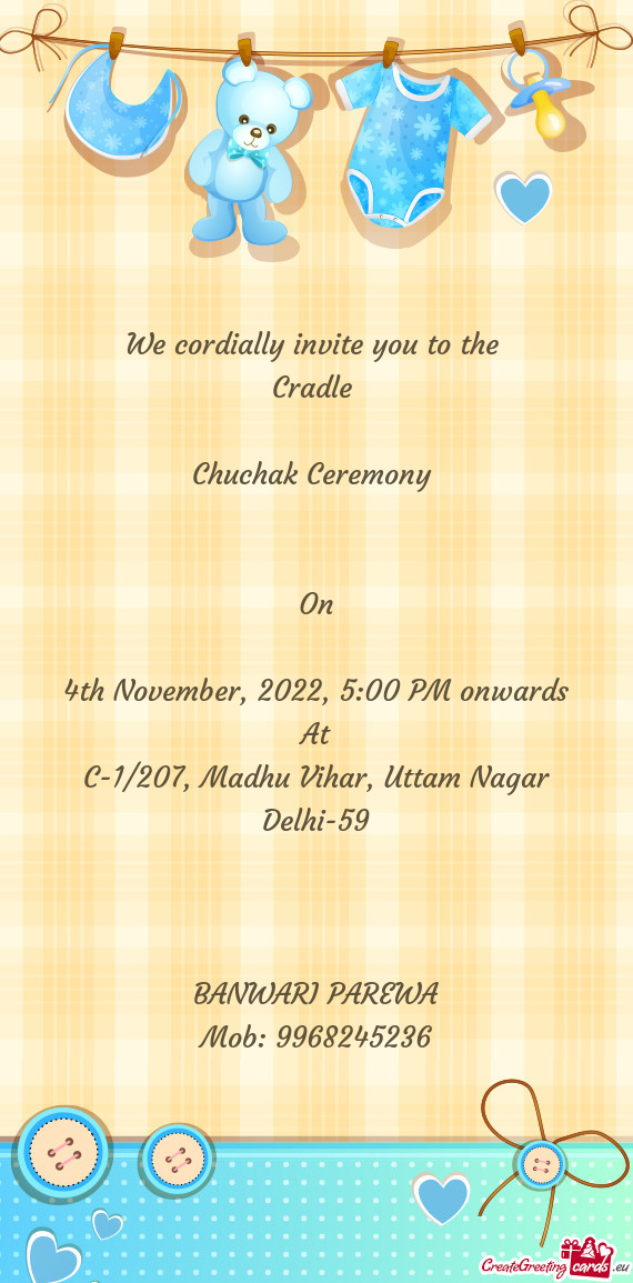 4th November, 2022, 5:00 PM onwards