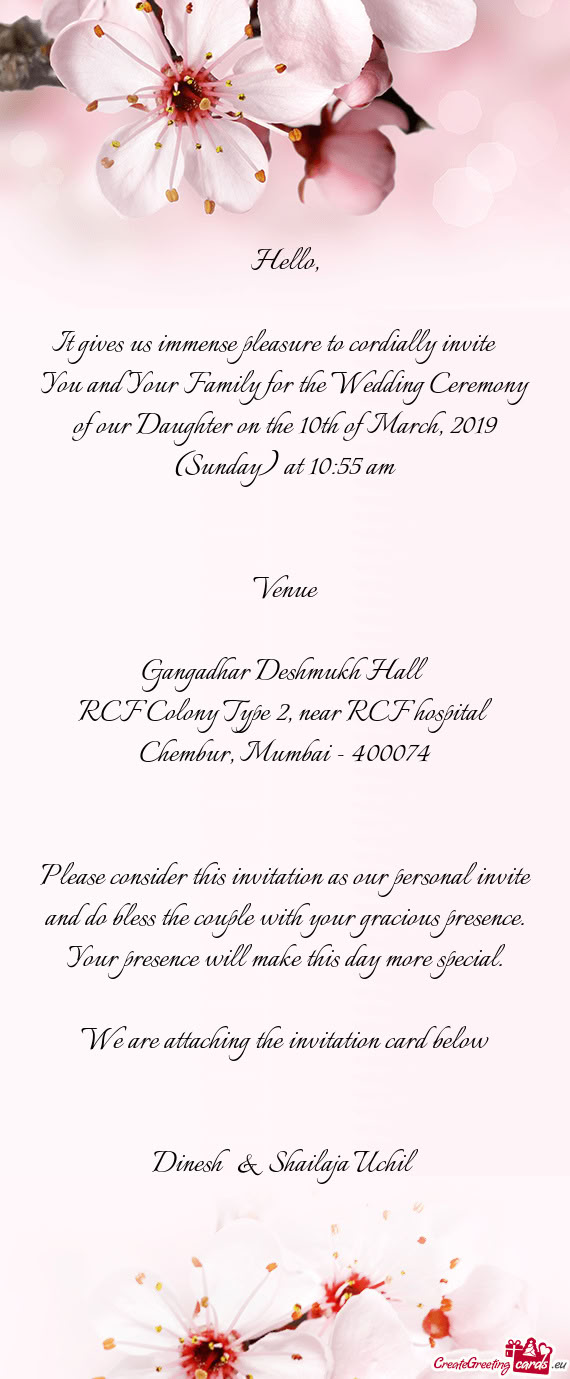 55 am   Venue  Gangadhar Deshmukh Hall RCF Colony Type 2