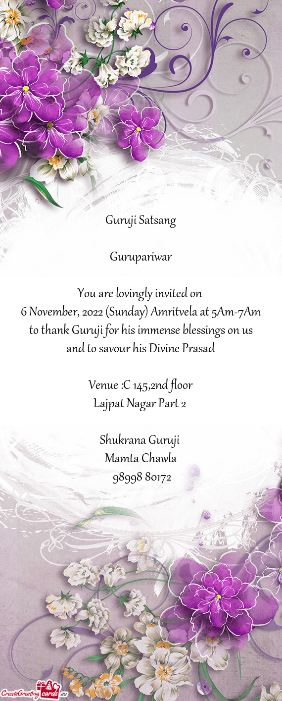 6 November, 2022 (Sunday) Amritvela at 5Am-7Am