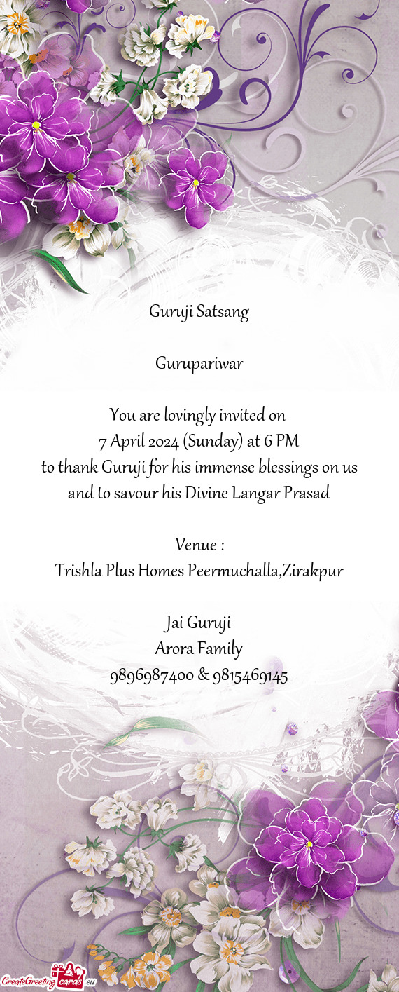 7 April 2024 (Sunday) at 6 PM