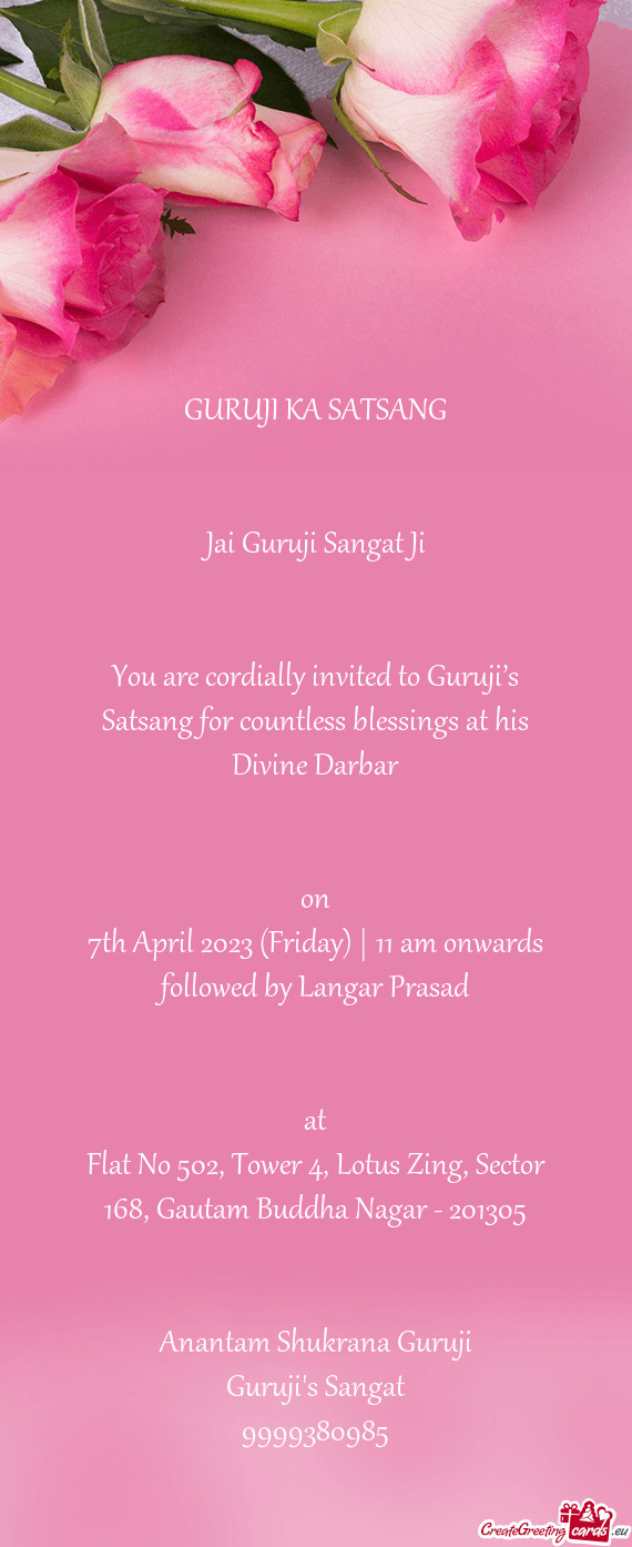 7th April 2023 (Friday) | 11 am onwards