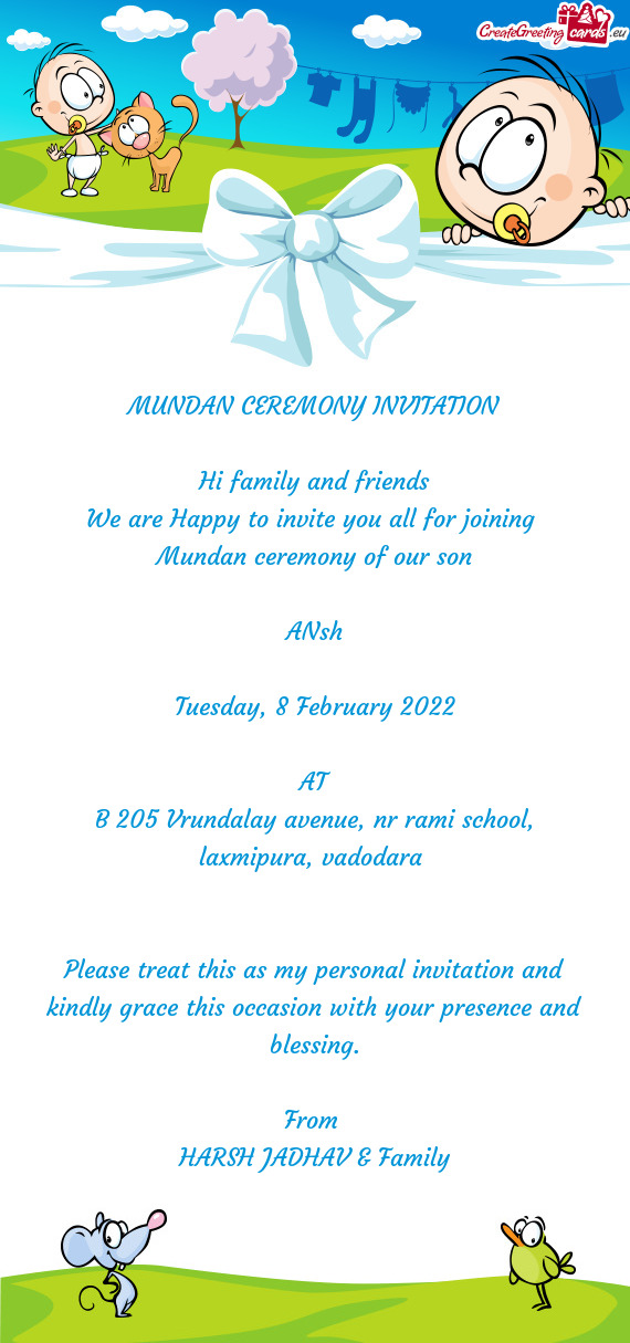 8 February 2022
 
 AT
 B 205 Vrundalay avenue