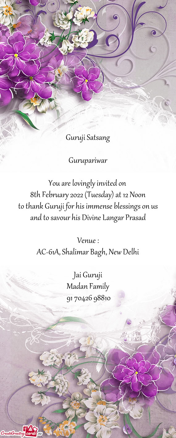 8th February 2022 (Tuesday) at 12 Noon