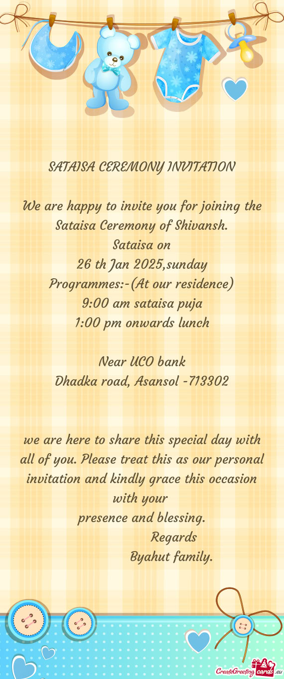 9:00 am sataisa puja