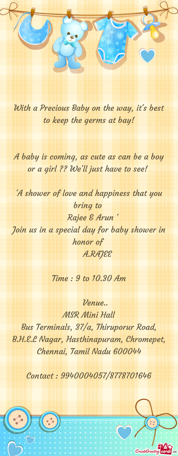 A baby is coming, as cute as can be a boy or a girl ?? We