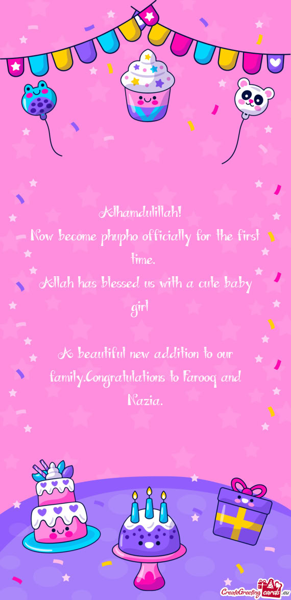 A beautiful new addition to our family.Congratulations to Farooq and Nazia