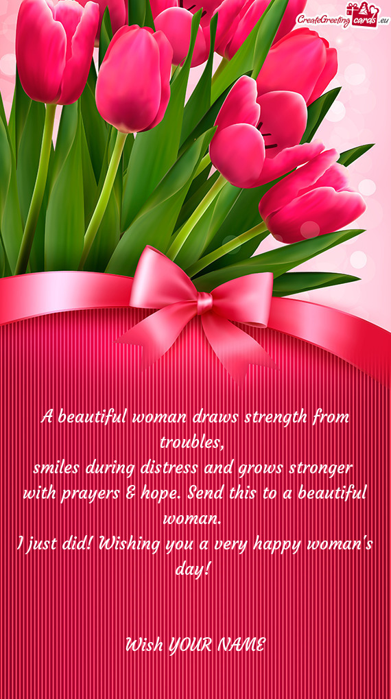 A beautiful woman draws strength from troubles,   smiles