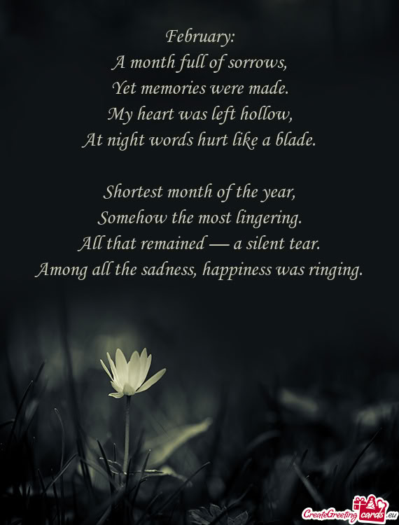 A month full of sorrows