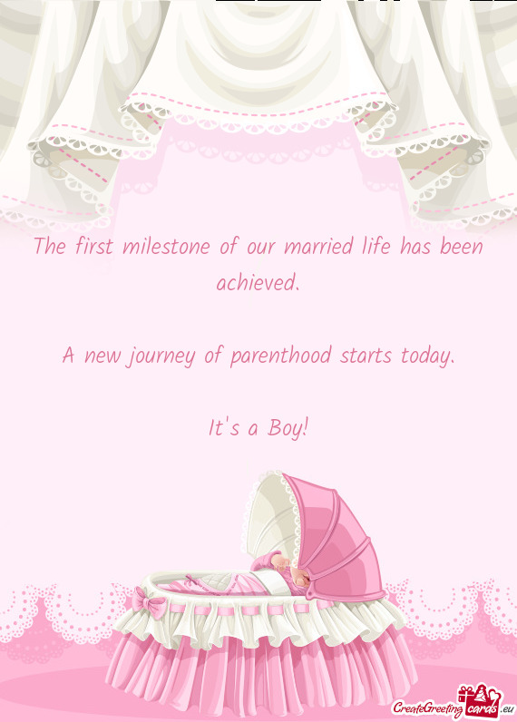 A new journey of parenthood starts today