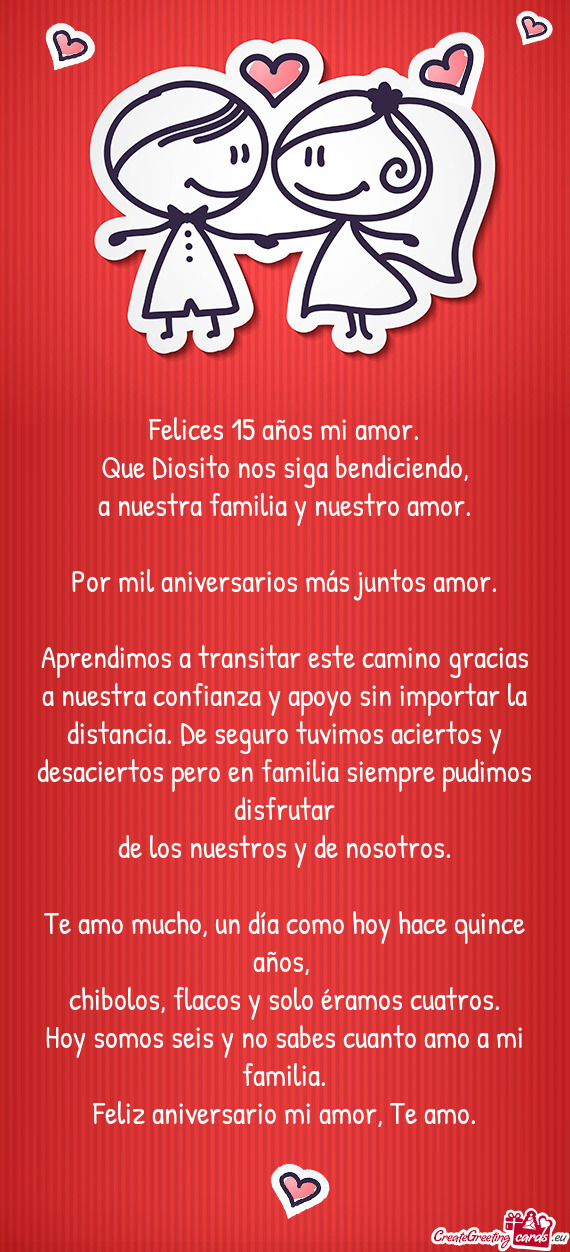 A nuestra familia y nuestro amor