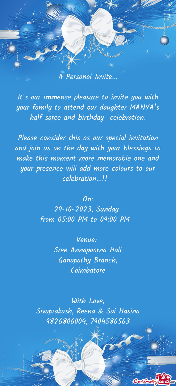 A Personal Invite