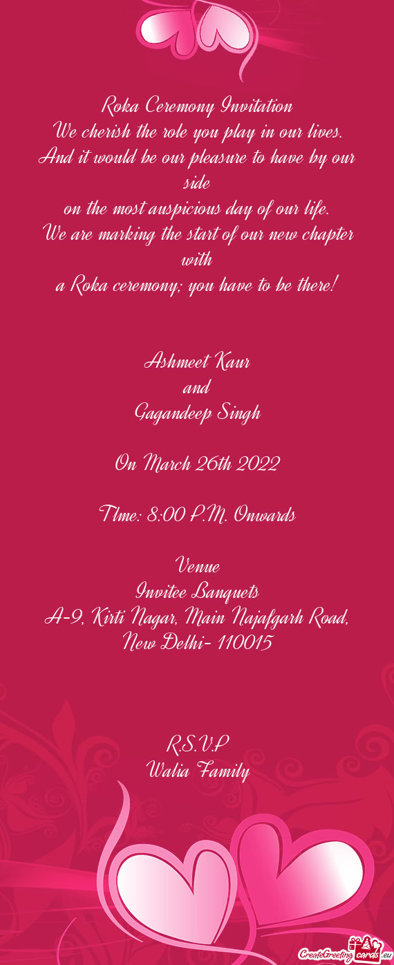 A Roka ceremony; you have to be there