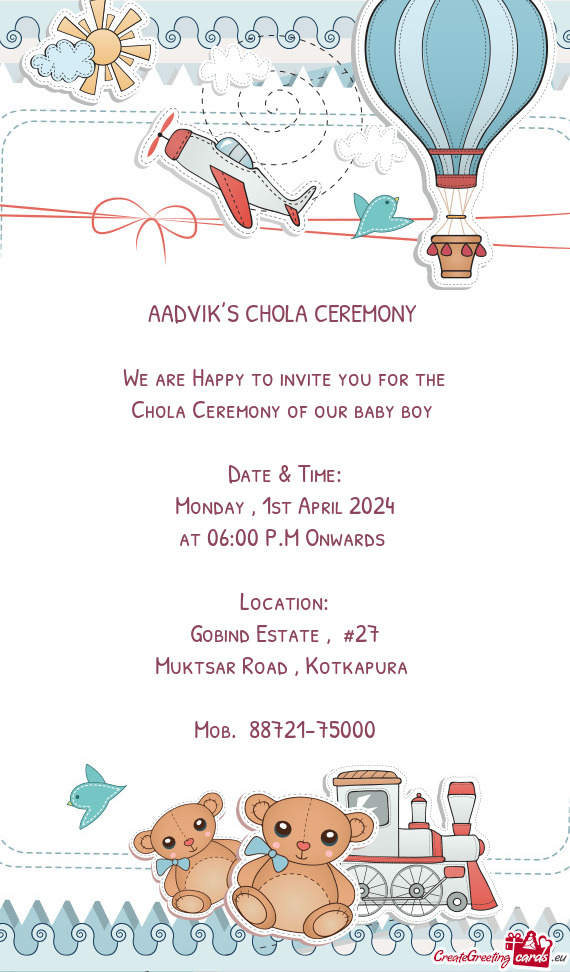 AADVIK’S CHOLA CEREMONY