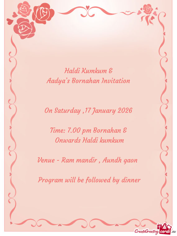 Aadya’s Bornahan Invitation