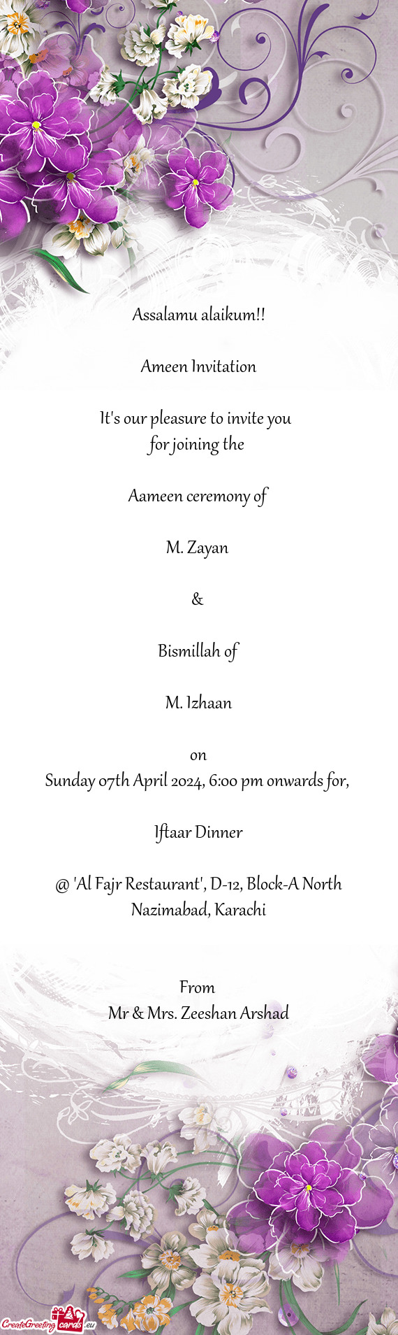 Aameen ceremony of