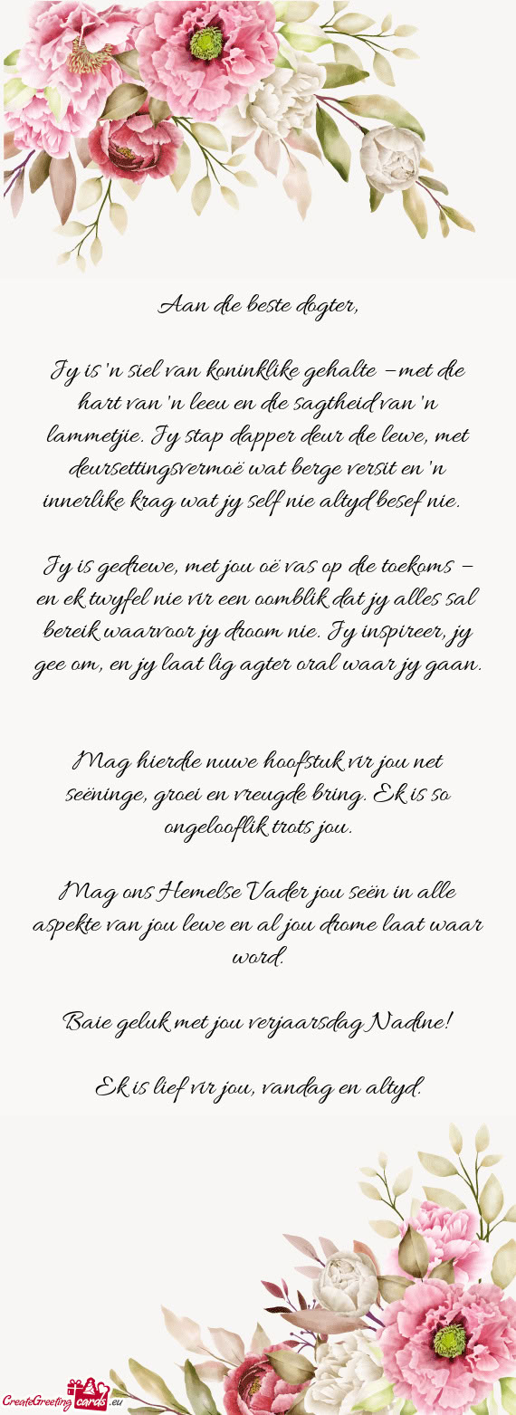 Aan die beste dogter