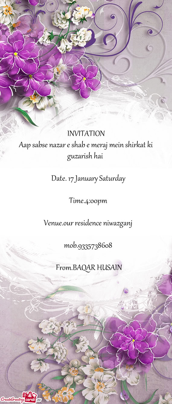 Aap sabse nazar e shab e meraj mein shirkat ki guzarish hai