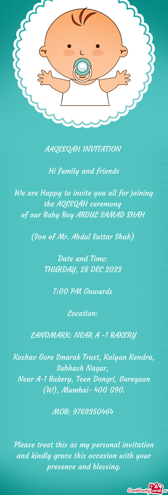 AAQEEQAH INVITATION