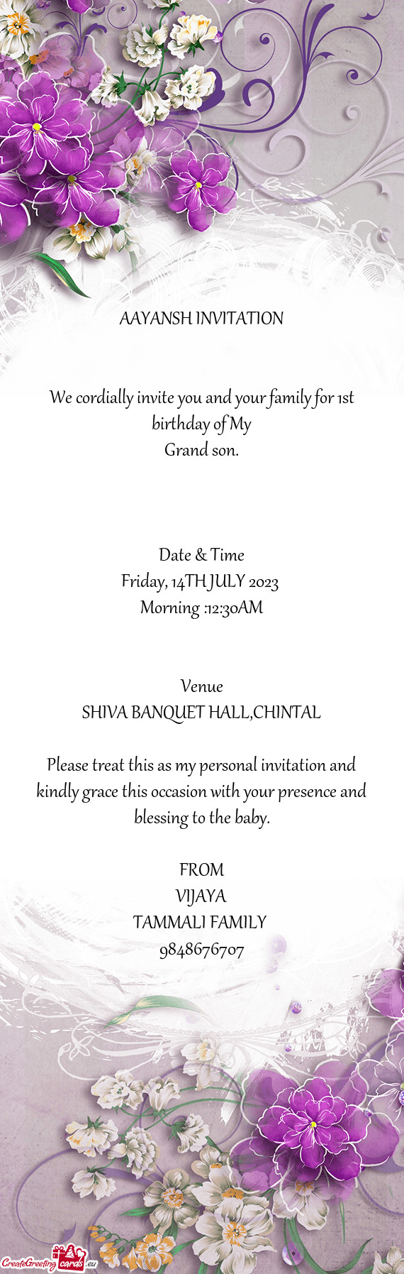 AAYANSH INVITATION