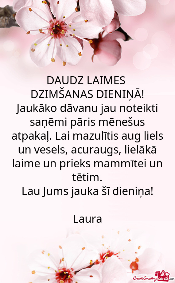 Acuraugs, lielākā laime un prieks mammītei un tētim