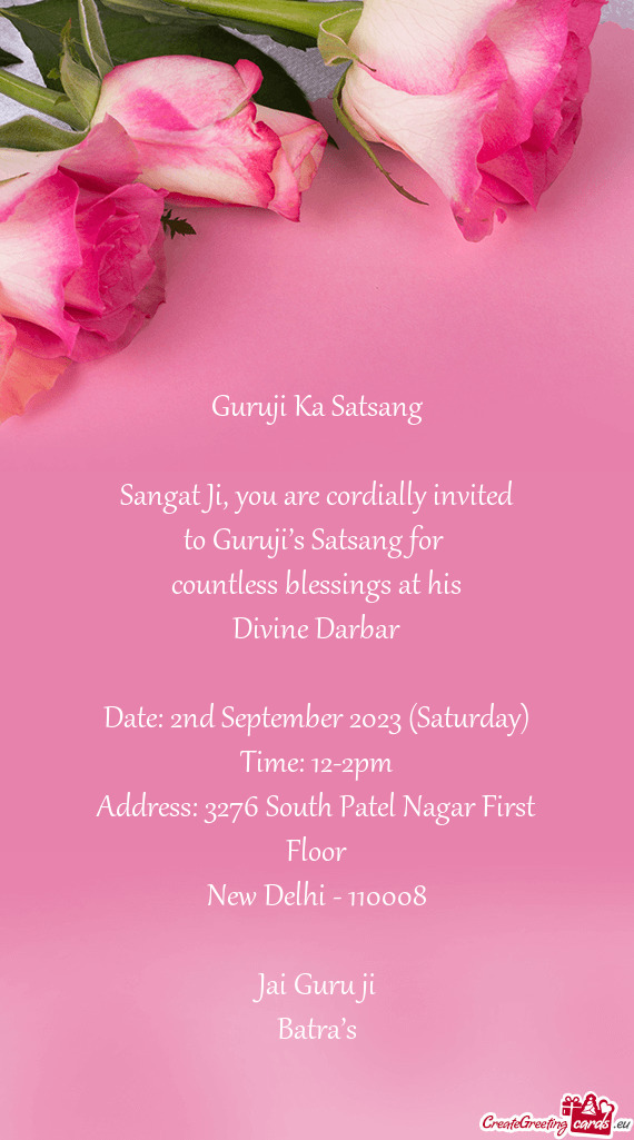 Address: 3276 South Patel Nagar First Floor