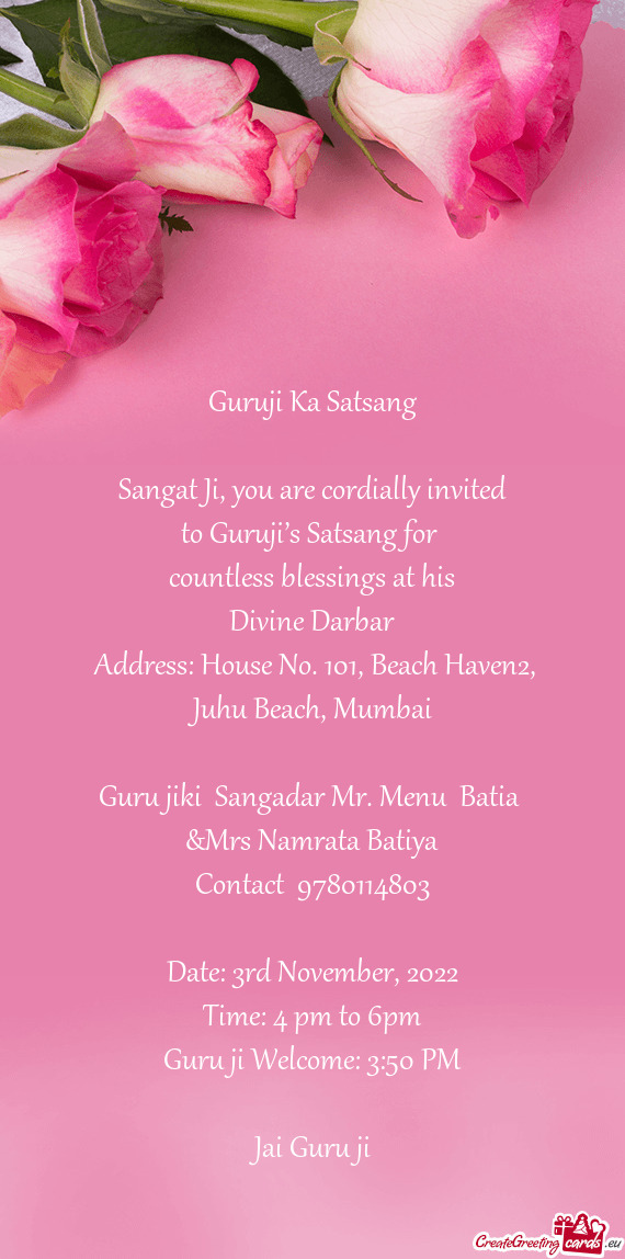 Address: House No. 101, Beach Haven2, Juhu Beach, Mumbai