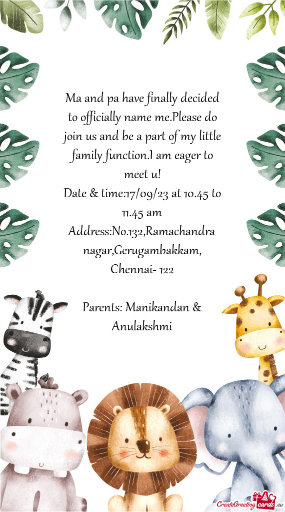 Address:No.132,Ramachandra nagar,Gerugambakkam, Chennai- 122