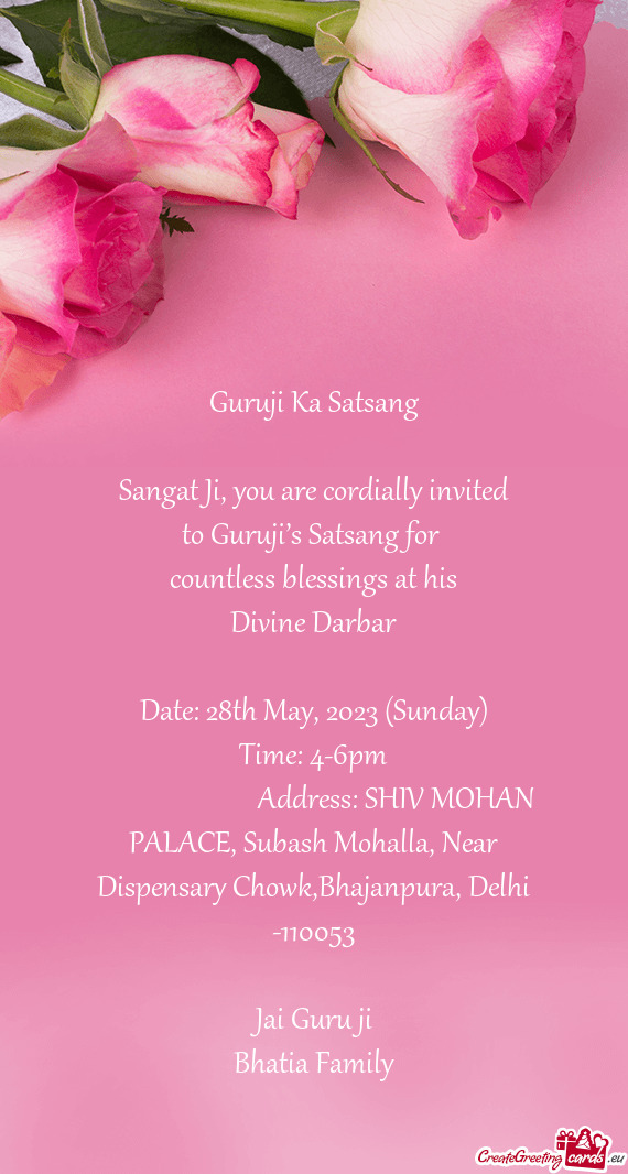 Address: SHIV MOHAN PALACE, Subash Mohalla, Near Dispensary Chowk,Bhajanpur