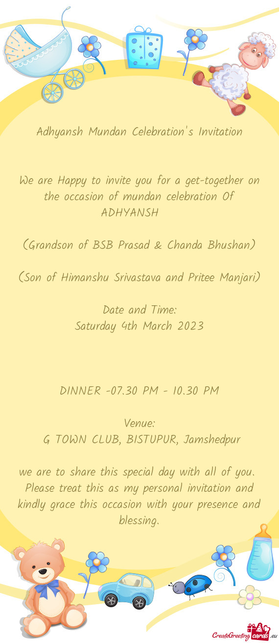 Adhyansh Mundan Celebration