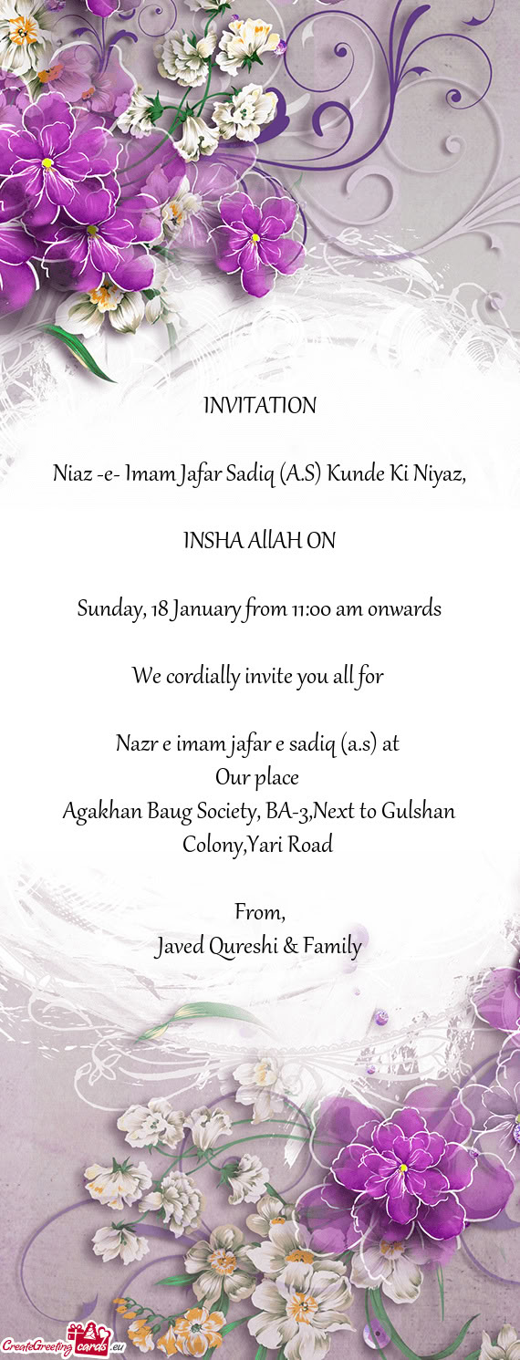 Agakhan Baug Society, BA-3,Next to Gulshan Colony,Yari Road