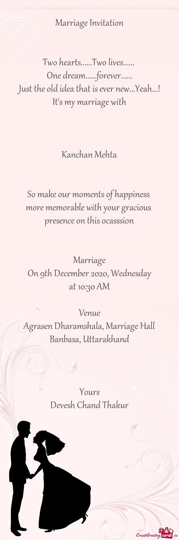 Agrasen Dharamshala, Marriage Hall