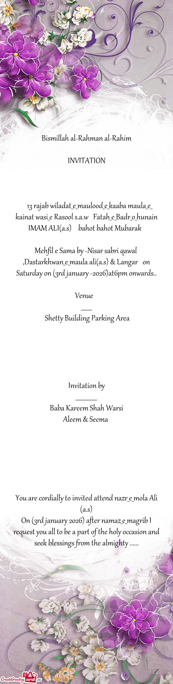 Ain IMAM ALI(a.s)❤️bahot bahot Mubarak💐