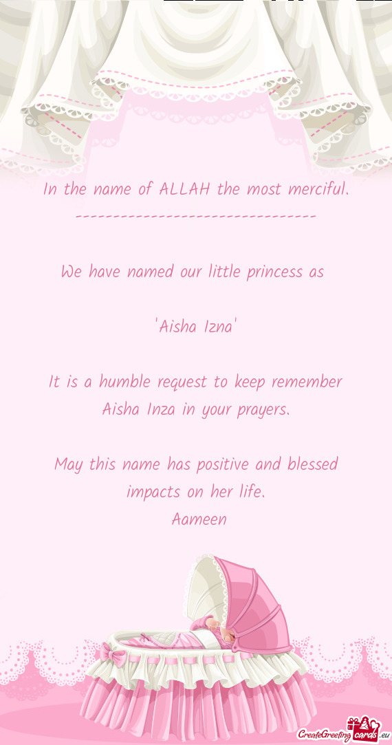 Aisha Inza in your prayers