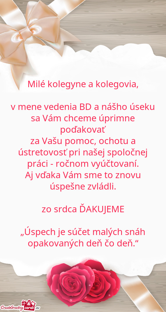 Aj vďaka Vám sme to znovu úspešne zvládli