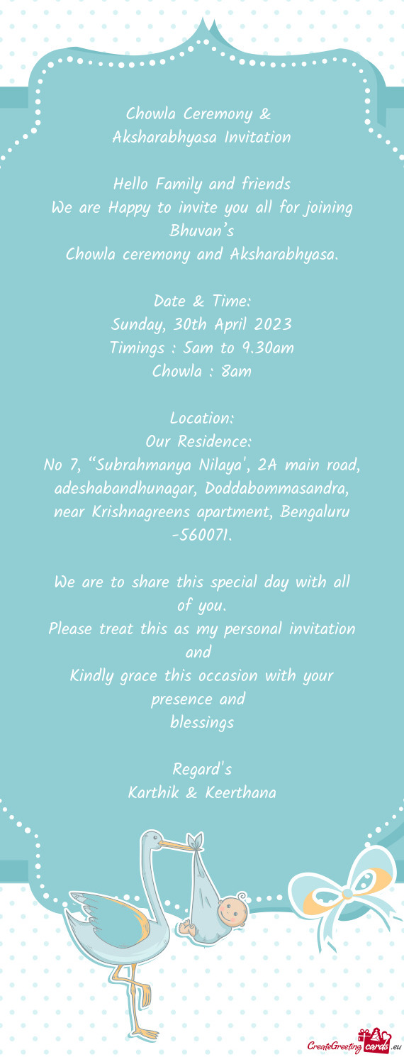 Aksharabhyasa Invitation