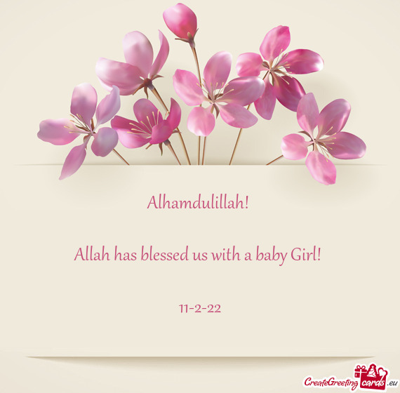 Alhamdulillah! 
 
 Allah has blessed us with a baby Girl! 
 
 11-2-22