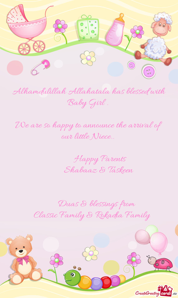 Alhamdulillah Allahatala has blessed with Baby Girl