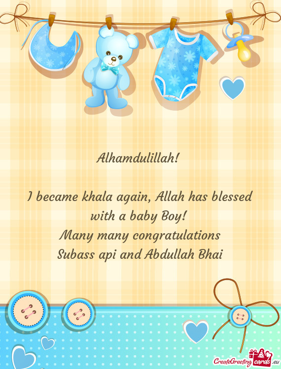 Alhamdulillah!  I became khala again