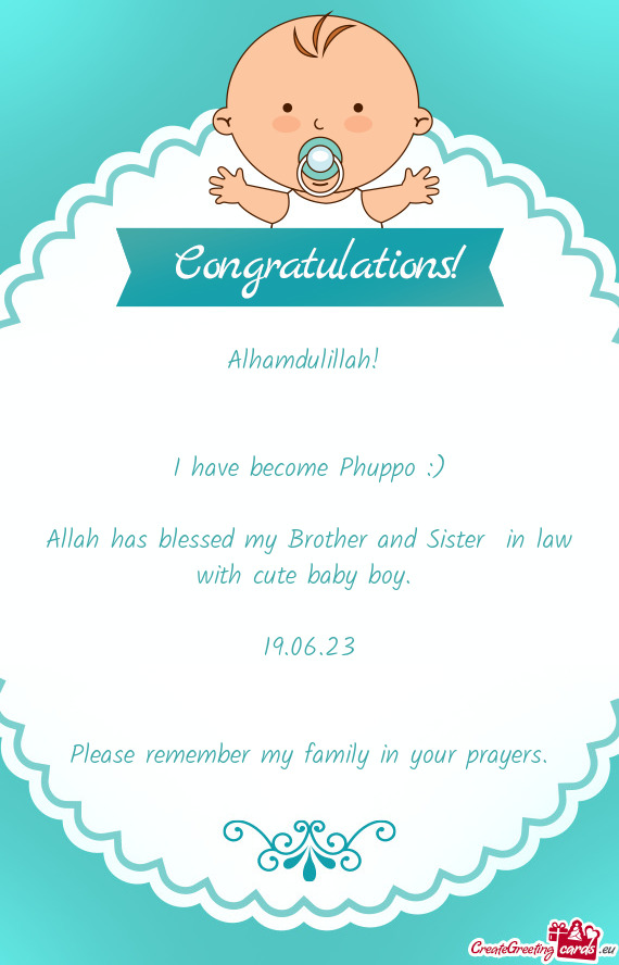 Alhamdulillah!  I have become Phuppo