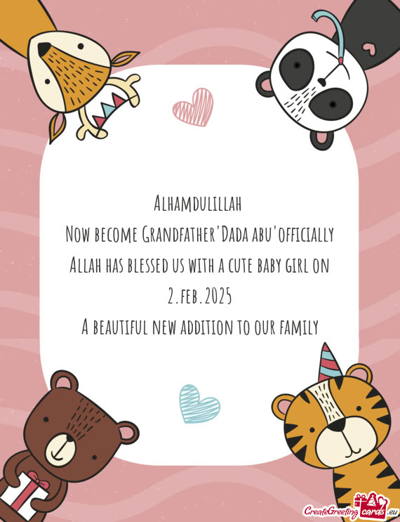 Alhamdulillah Now become Grandfather"Dada abu"officially Allah has blessed us with a cute baby gi