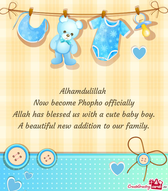 Alhamdulillah Now become Phopho officially Allah has blessed us with a cute baby boy