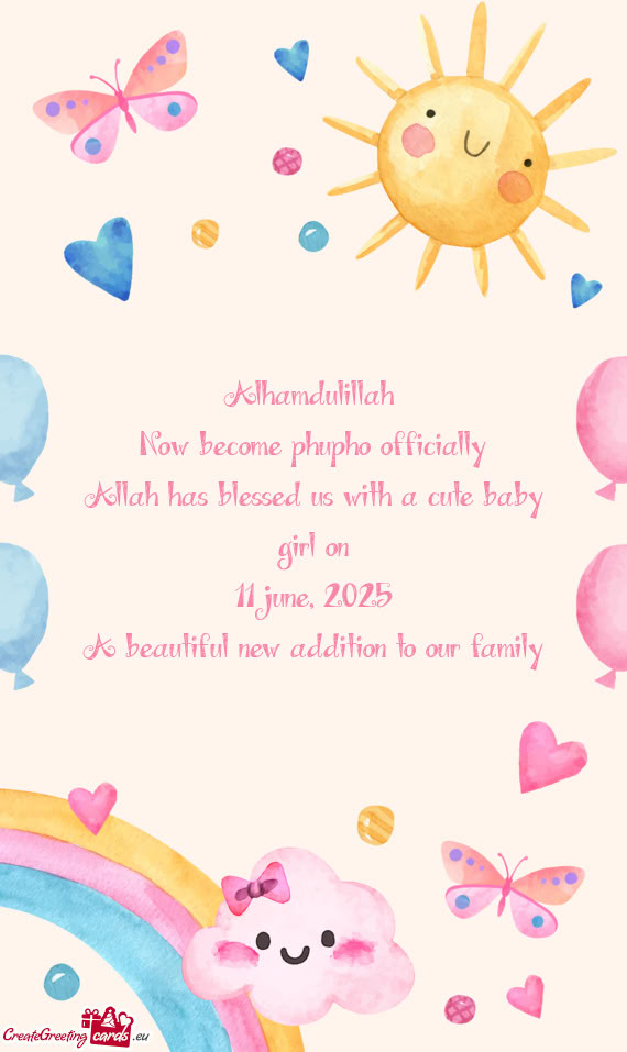 Alhamdulillah Now become phupho officially Allah has blessed us with a cute baby girl on 11 june