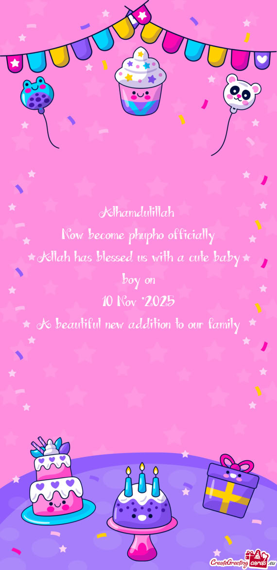 Alhamdulillah Now become phupho officially Allah has blessed us with a cute baby boy on 10 Nov 